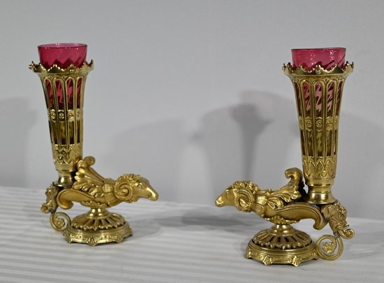 Coppia di vasi Rython in bronzo - I parte del XIX secolo