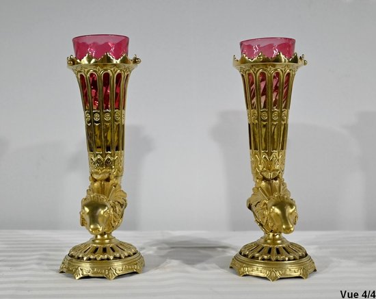 Coppia di vasi Rython in bronzo - I parte del XIX secolo