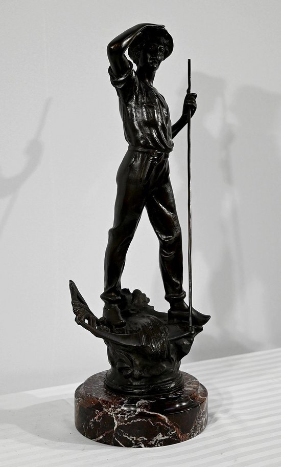 Bronze “The Reaper”, signed E.Aizelin – 2nd part of the 19th century