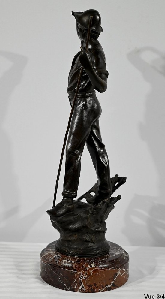 Bronze “The Reaper”, signed E.Aizelin – 2nd part of the 19th century
