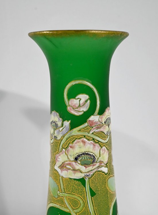 Coppia di Vasi in Pasta Vitrea, Legras, Art Nouveau - Fine XIX secolo