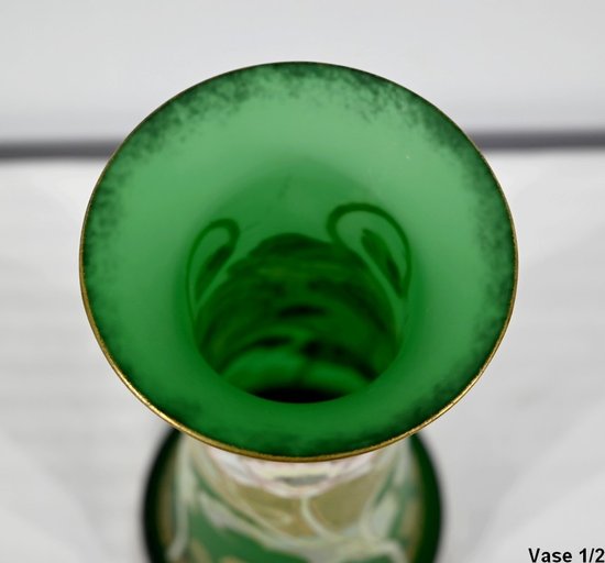 Coppia di Vasi in Pasta Vitrea, Legras, Art Nouveau - Fine XIX secolo