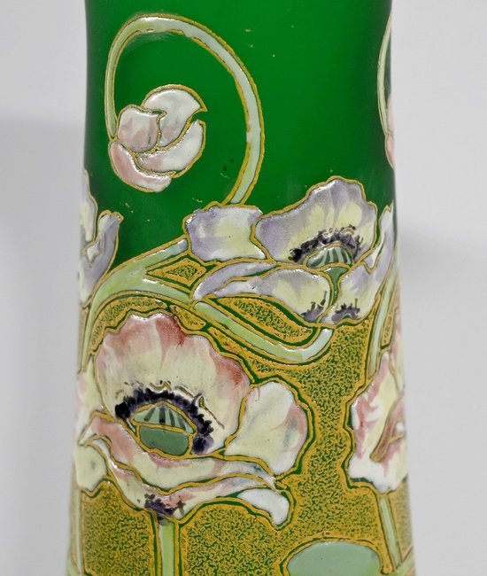 Coppia di Vasi in Pasta Vitrea, Legras, Art Nouveau - Fine XIX secolo