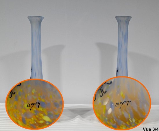 Coppia di vasi in pasta vitrea, firmati Legras - Fine XIX secolo