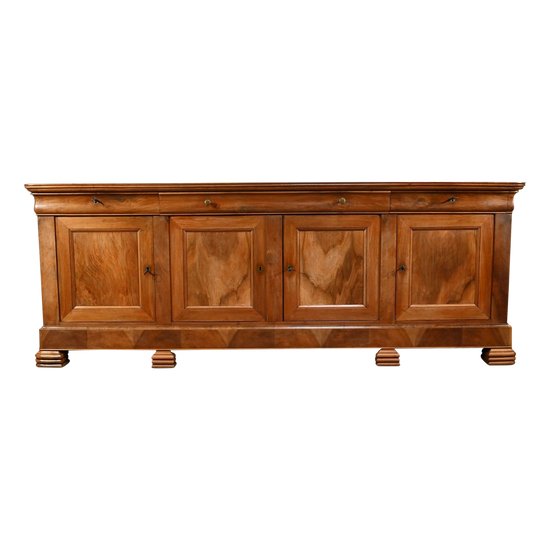 Importante Credenza in Noce Biondo, Epoca Luigi Filippo - Metà XIX Secolo