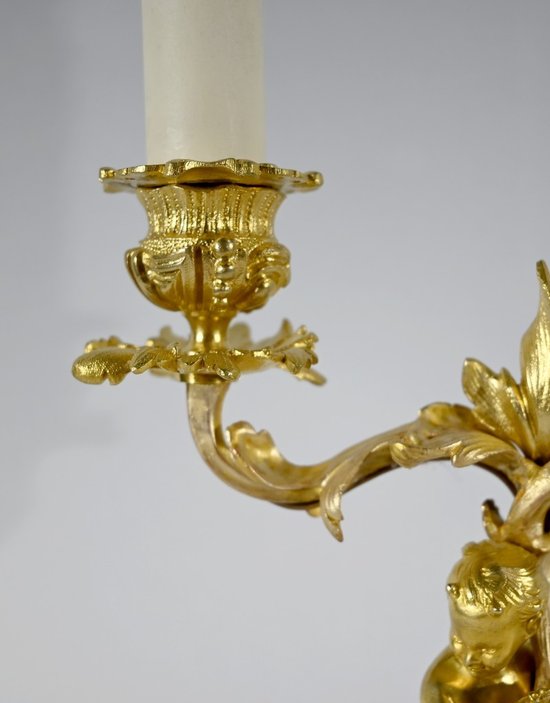 Paire de Chandeliers en Bronze Doré – Fin XIXe