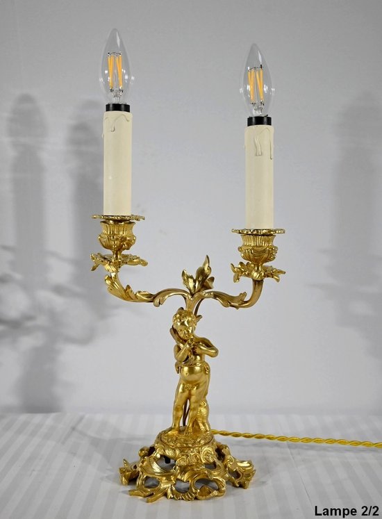 Paire de Chandeliers en Bronze Doré – Fin XIXe