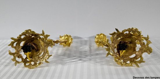 Paire de Chandeliers en Bronze Doré – Fin XIXe