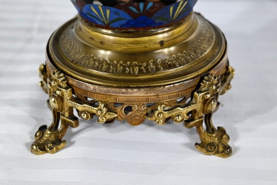 Vaso in Bronzo Dorato e Smalti - Fine XIX Secolo