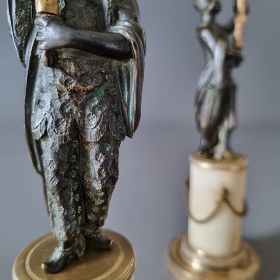 Late 18th century, Pair of Chinese candlesticks, Louis XVI-XVI-Directory period.