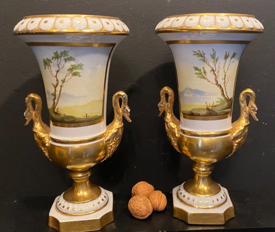 pair of Sevres porcelain vases
