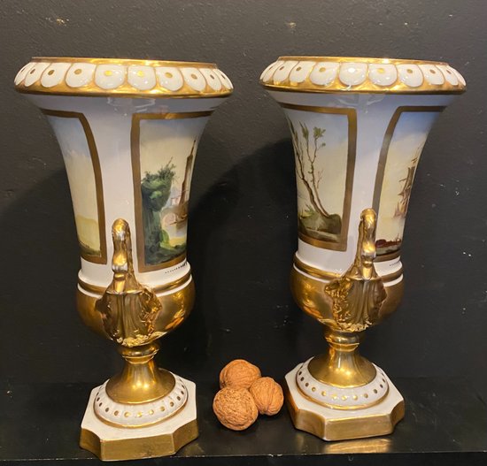 pair of Sevres porcelain vases