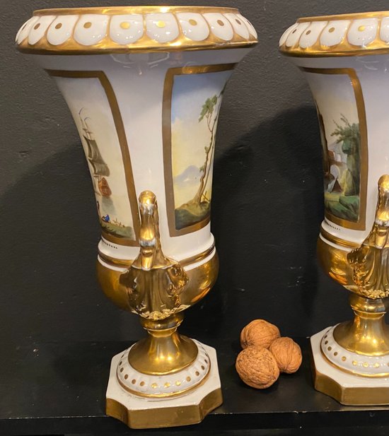 pair of Sevres porcelain vases