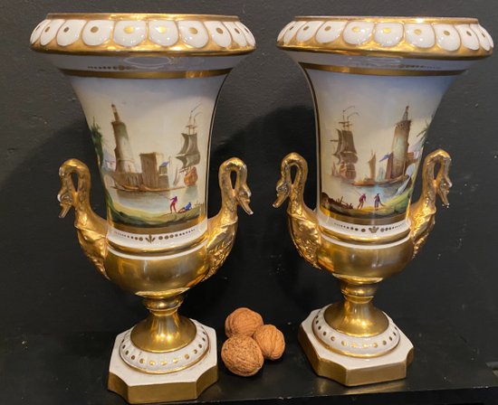 pair of Sevres porcelain vases