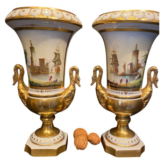 pair of Sevres porcelain vases