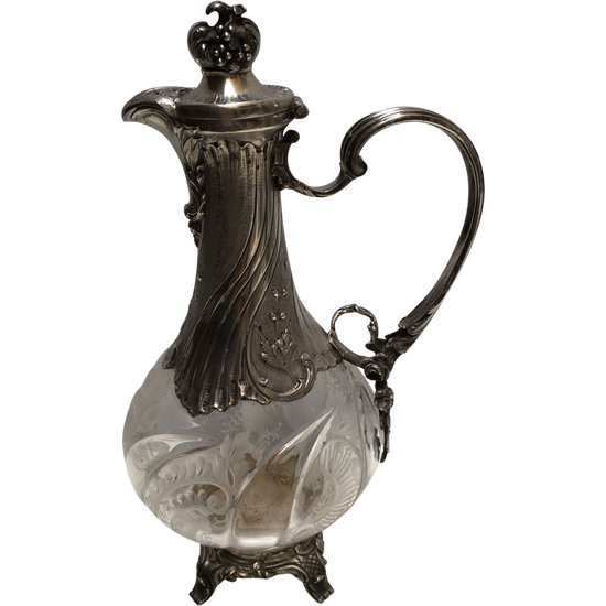 Small crystal and silver ewer late nineteenth