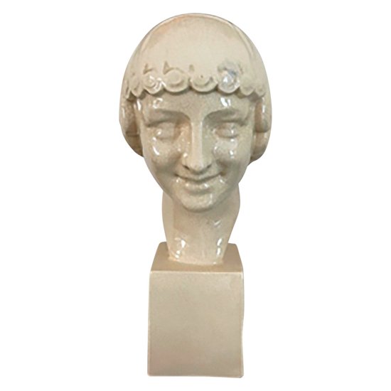 Éphèbe Sculpture En Porcelaine Craquelé - Art Déco - Signée : F.trinque