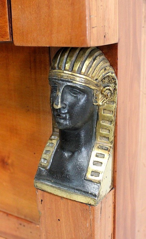 Piccola borsa da viaggio "Return from Egypt" in legno di ciliegio - Inizio XIX secolo