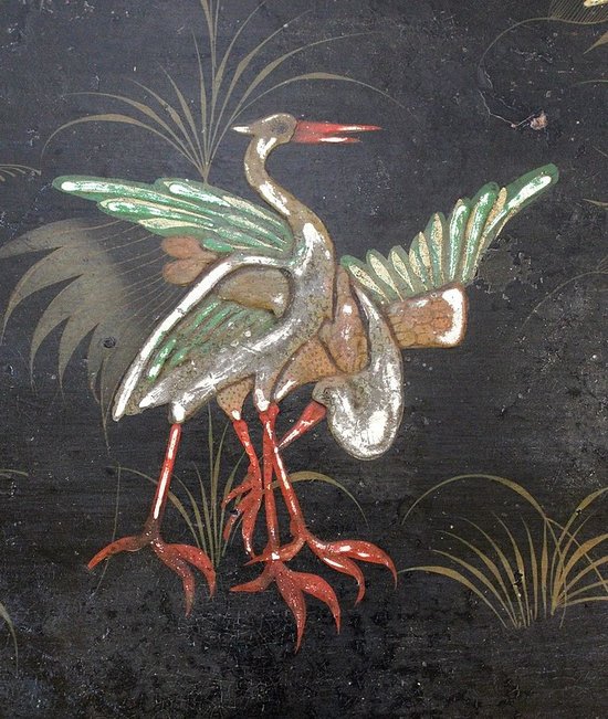Piccola operaia in legno annerito e decorazioni asiatiche, periodo Napoleone III - XIX secolo