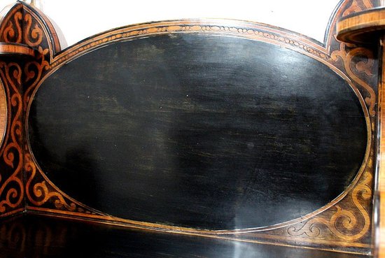Blackened Wood Wall Shelf, Art Nouveau taste - 1900