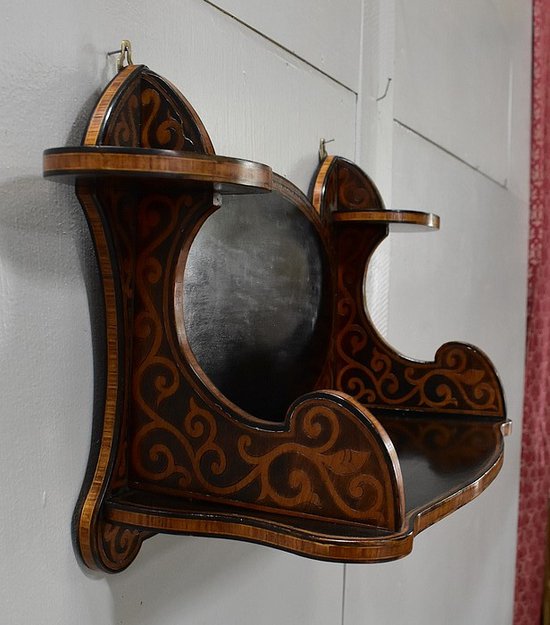 Blackened Wood Wall Shelf, Art Nouveau taste - 1900