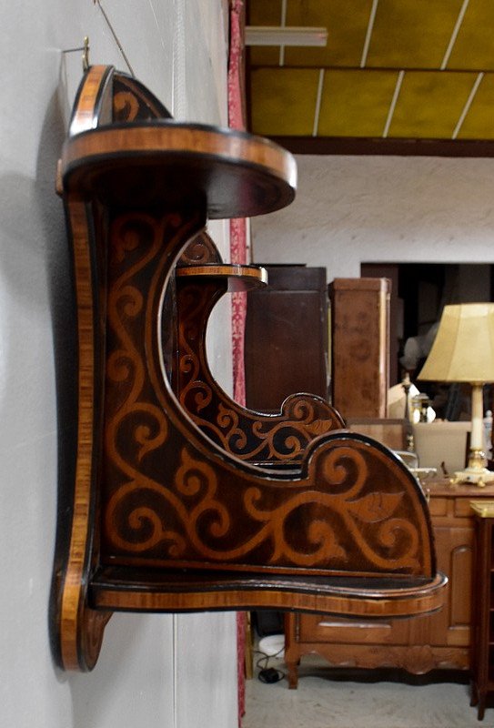 Blackened Wood Wall Shelf, Art Nouveau taste - 1900