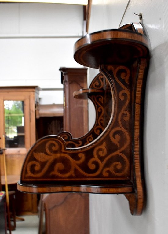 Blackened Wood Wall Shelf, Art Nouveau taste - 1900