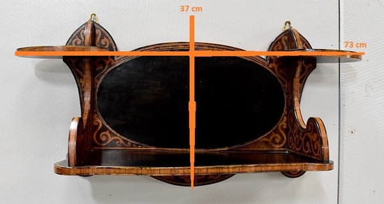 Blackened Wood Wall Shelf, Art Nouveau taste - 1900