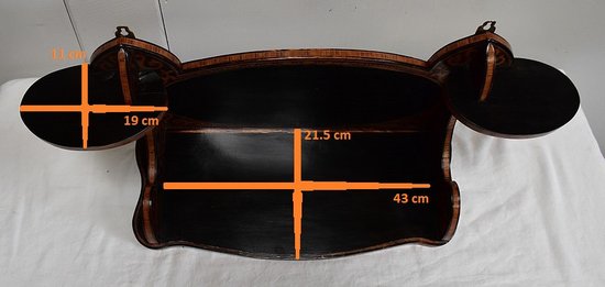 Blackened Wood Wall Shelf, Art Nouveau taste - 1900