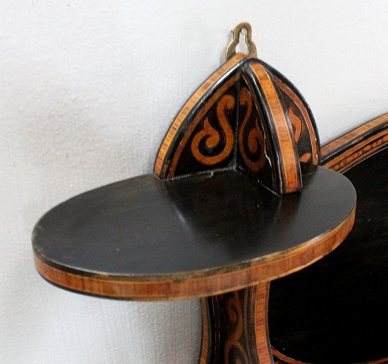 Blackened Wood Wall Shelf, Art Nouveau taste - 1900