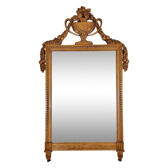 Miroir en bois naturel Style Louis XVI Epoque XIXeme