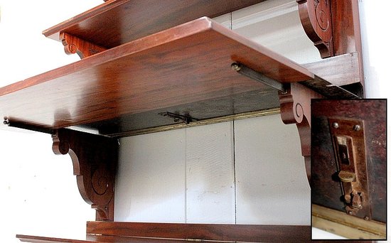 Mensola o segretaria da parete in mogano - Fine XIX secolo