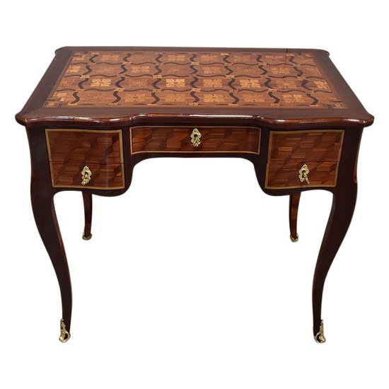 Small Lady's Desk, in Amaranth and Violet Wood, Louis XV period - XVIIIth century