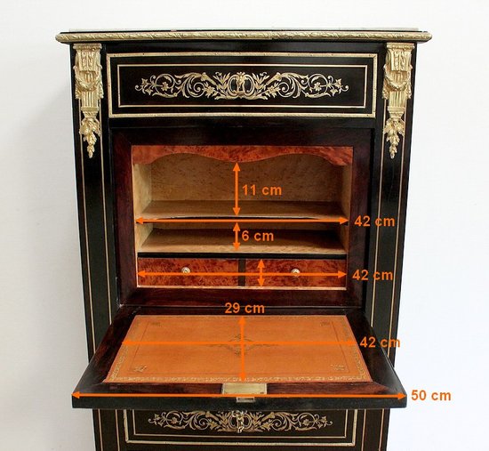 Secrétaire en Bois noirci, époque Napoléon III – XIXe 