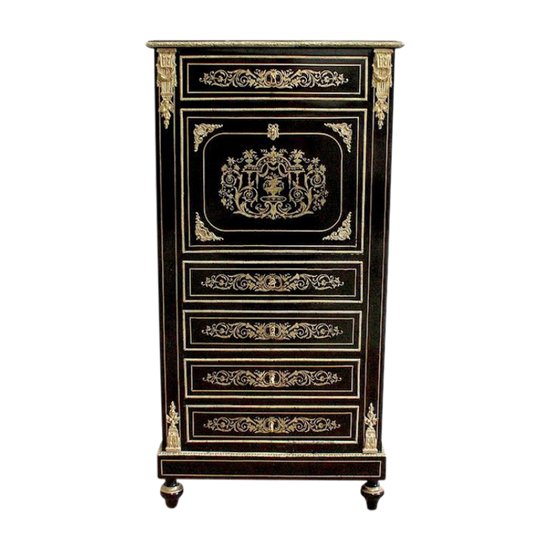 Secretary in blackened wood, Napoleon III period - 19th century