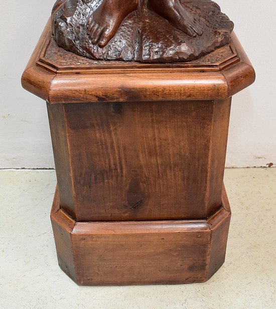 Sculpture in Chestnut forming a planter - End of XIXth century