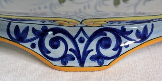 Earthenware planter with polychrome decorations - Early 20th century