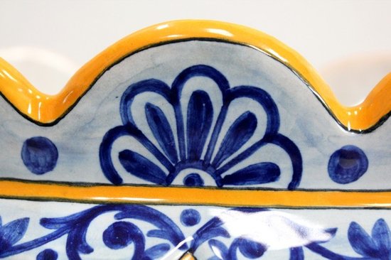 Earthenware planter with polychrome decorations - Early 20th century
