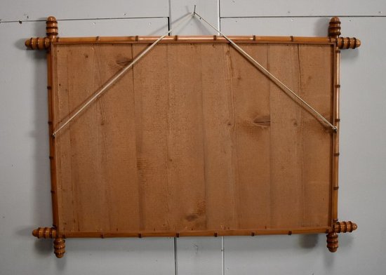 Grande Glace Rectangulaire en Merisier, esprit Bambou – 1920
