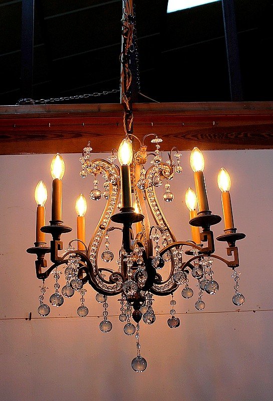 Bronze Half Cage Chandelier - End of XIXth century