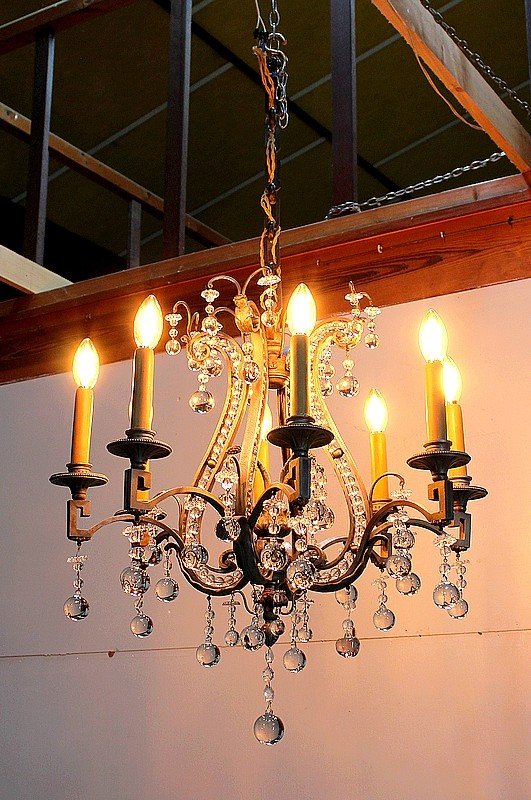 Bronze Half Cage Chandelier - End of XIXth century