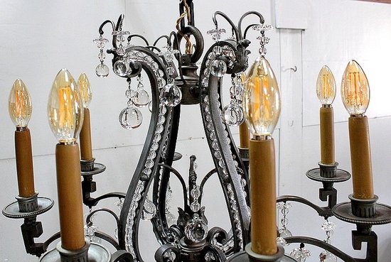 Bronze Half Cage Chandelier - End of XIXth century