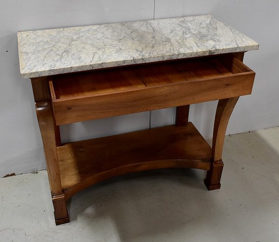 Consolle di proprietà, in noce massiccio, Periodo di restauro - Inizio XIX secolo