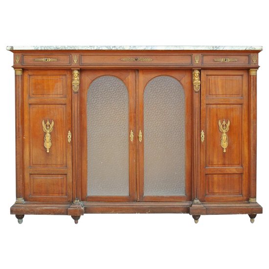 Large Mahogany Bookcase XIXth Empire Style