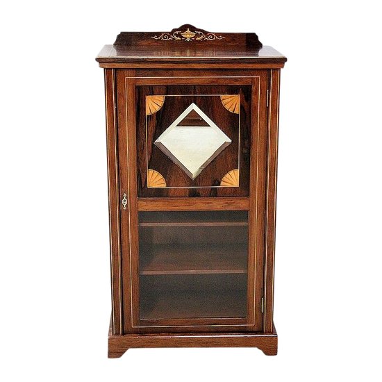 Small Rosewood veneer display cabinet - 1920