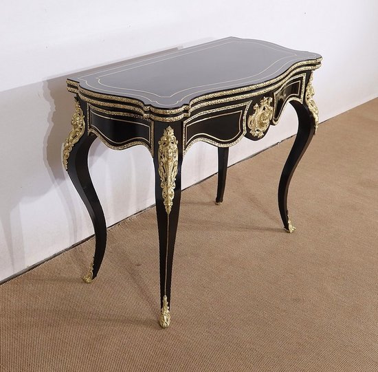 Table à Jeux en Bois noirci, époque Napoléon III – Milieu XIXe