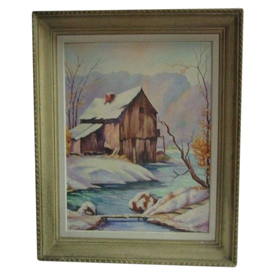 House by the lake in winter