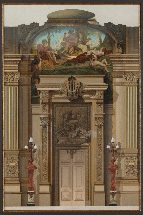 Lithographies "Grand foyer de l'Opéra de Paris",  pour "Le nouvel Opera de Paris", XIXe siècle