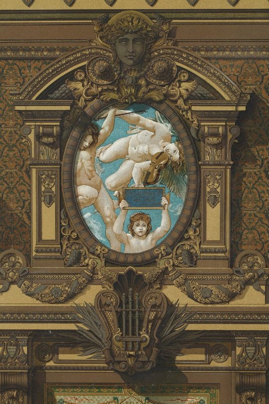 Lithographies "Grand foyer de l'Opéra de Paris",  pour "Le nouvel Opera de Paris", XIXe siècle