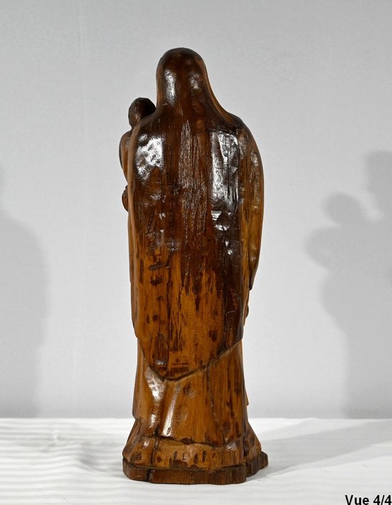Scultura in Legno di Ulivo "Madonna col Bambino" - Fine XIX secolo